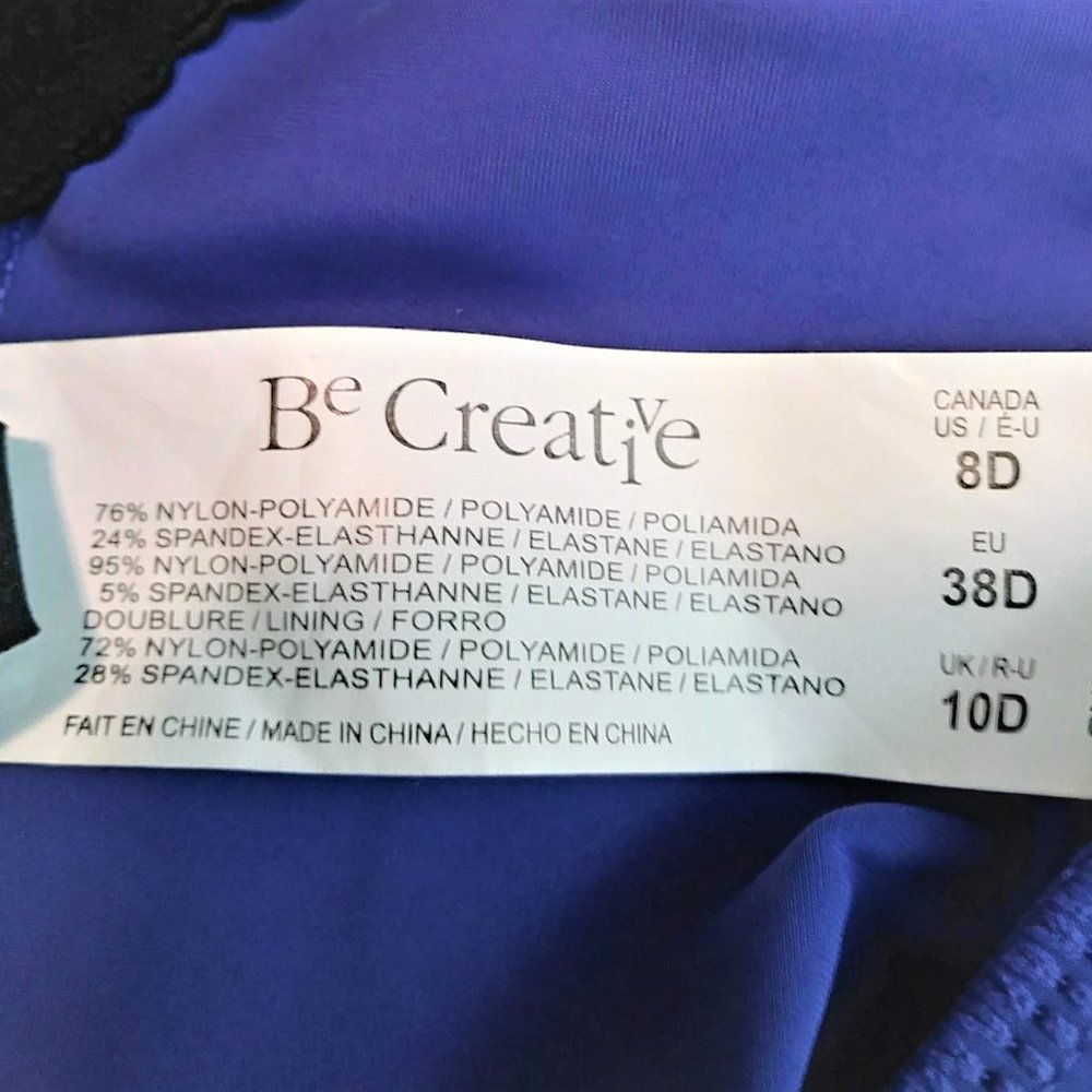 Be Creative Cobalt Tankini w/ Ruffle Trim Size:8D - Picture 5 of 6